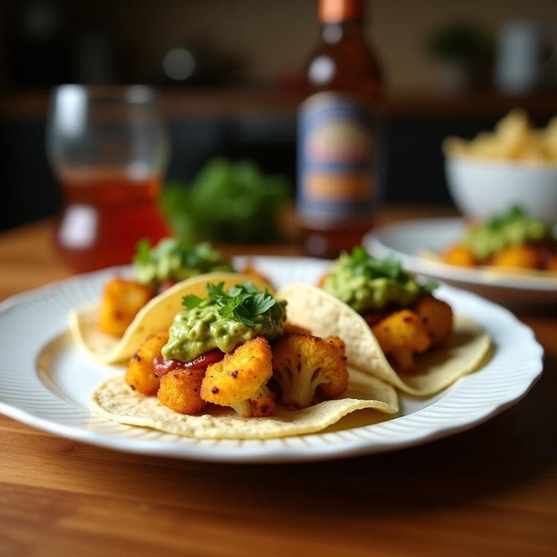 Tacos de Coliflor Asada y Guacamole de Aguacate Negro: Receta Vegana y Sin Carbohidratos