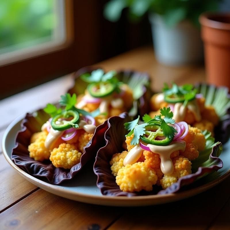 Tacos de Coliflor con Crema de Anacardos y Pimenta de Padrón: Receta en Airfryer y Sin Gluten