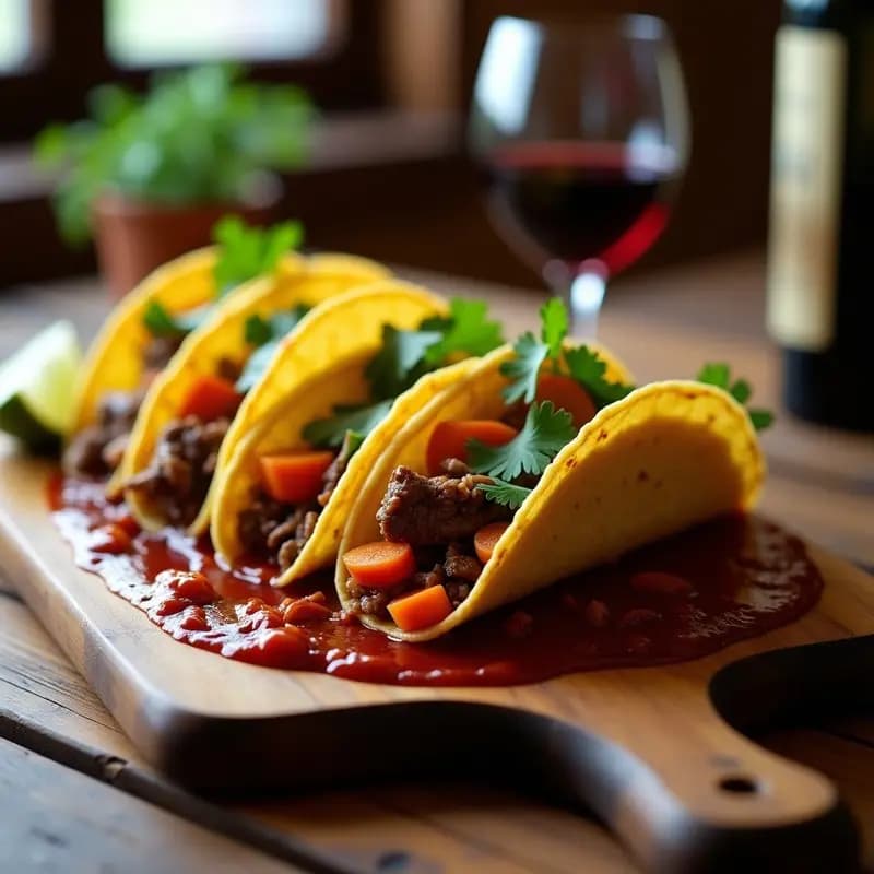 Tacos de Rabo de Toro al Horno: Receta Gourmet con Salsa de Vino Tinto en 2 Horas