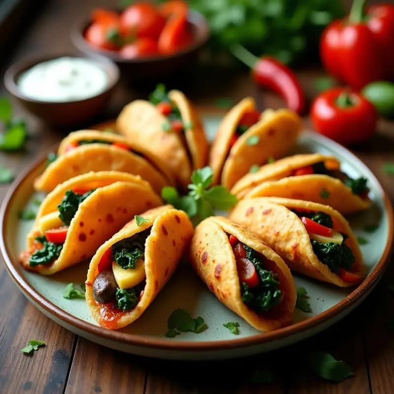 Tacos Dorados Vegetales con Queso Panela: Receta Rápida y Sin Fritura en Airfryer