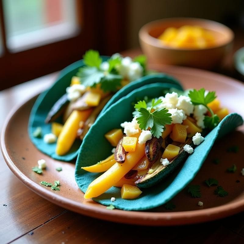 Tacos de Flor de Calabaza y Chapulines con Salsa de Guanábana: Receta Oaxaqueña en Thermomix