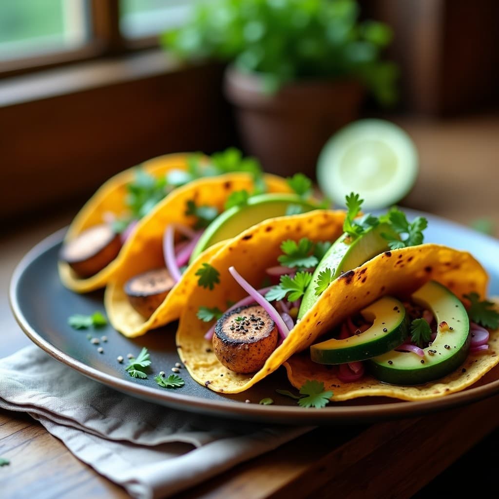 Tacos de Hongo Reishi y Ceviche de Calabacín: Receta Vegana con Superalimentos en Airfryer