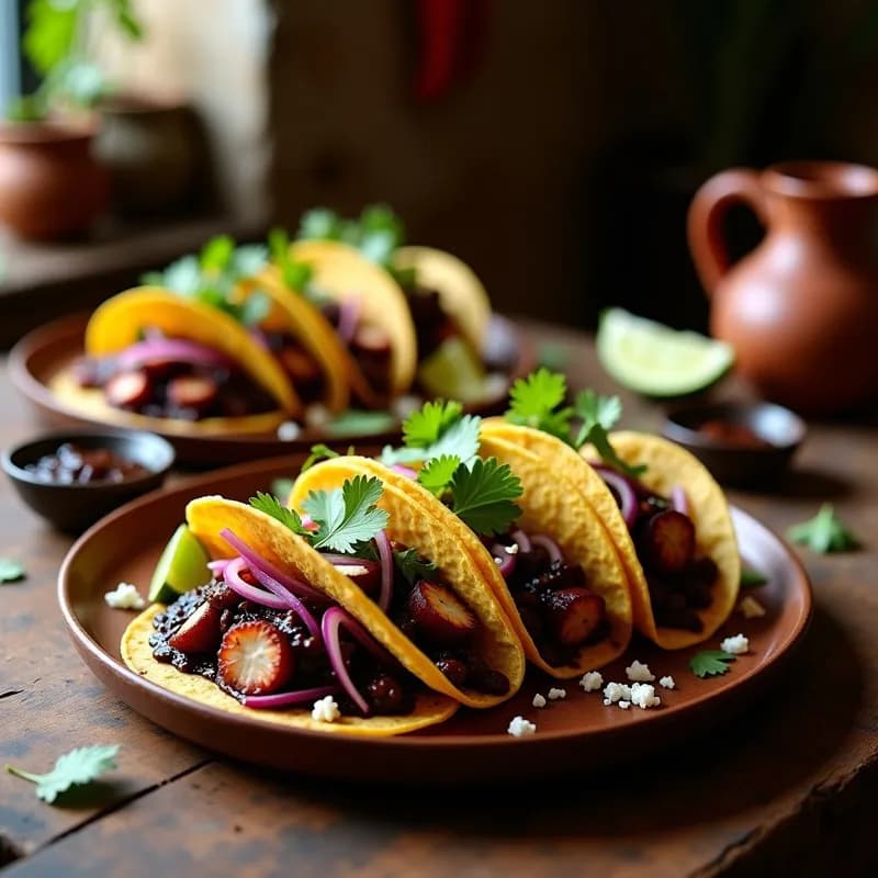Tacos de Onggi con Pulpo Ahumado y Mole Negro: Receta Gourmet en Olla Lenta con Toque Tradicional