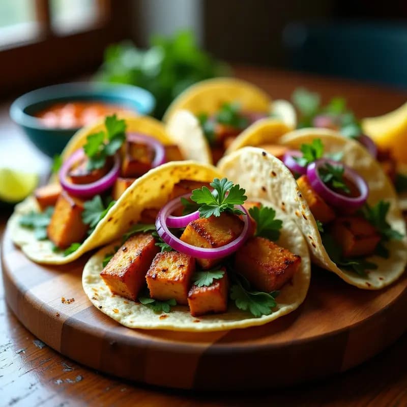 Tacos al Pastor de Piña y Anchoas Veganas: Receta Mexicana Fusion Sin Gluten