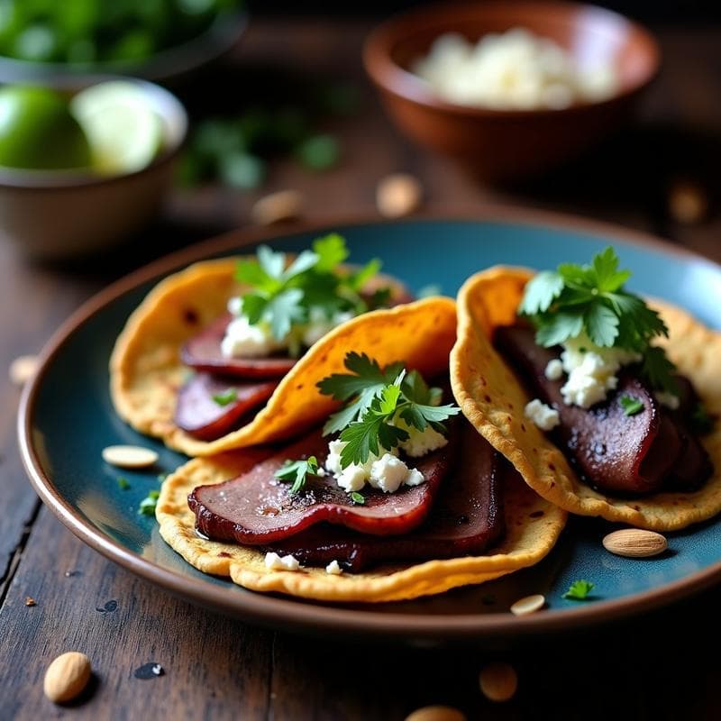 Tacos de Pato Ahumado con Salsa de Higo Negro: Receta Mexicana Gourmet en 25 Minutos