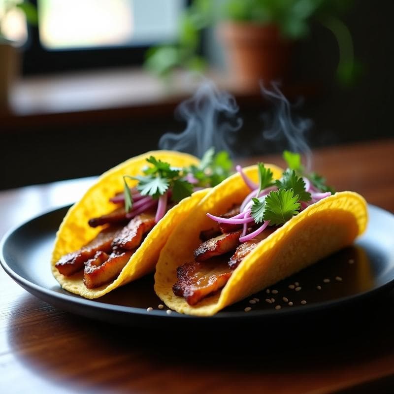 Tacos de Raíz de Loto Crujiente con Pato Pekín: Receta China Innovadora en Airfryer