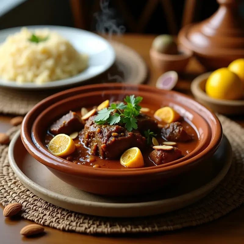 Tagine de Cordero con Higos Secos y Almendras: Receta Norteafricana en Olla Lenta