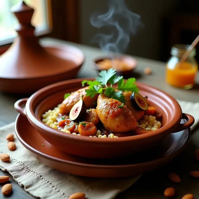 Tagine de Pollo con Higos y Almendras: Receta Marroquí en Olla Lenta y Sin Complicaciones