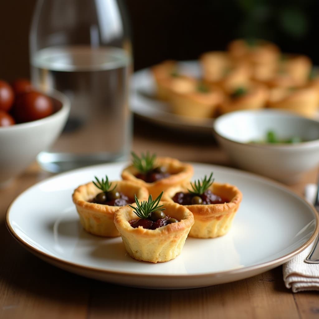 Tartaleta de Aceitunas Negras y Alcaparras con Masa de Almendra: Aperitivo Mediterráneo Sin Gluten
