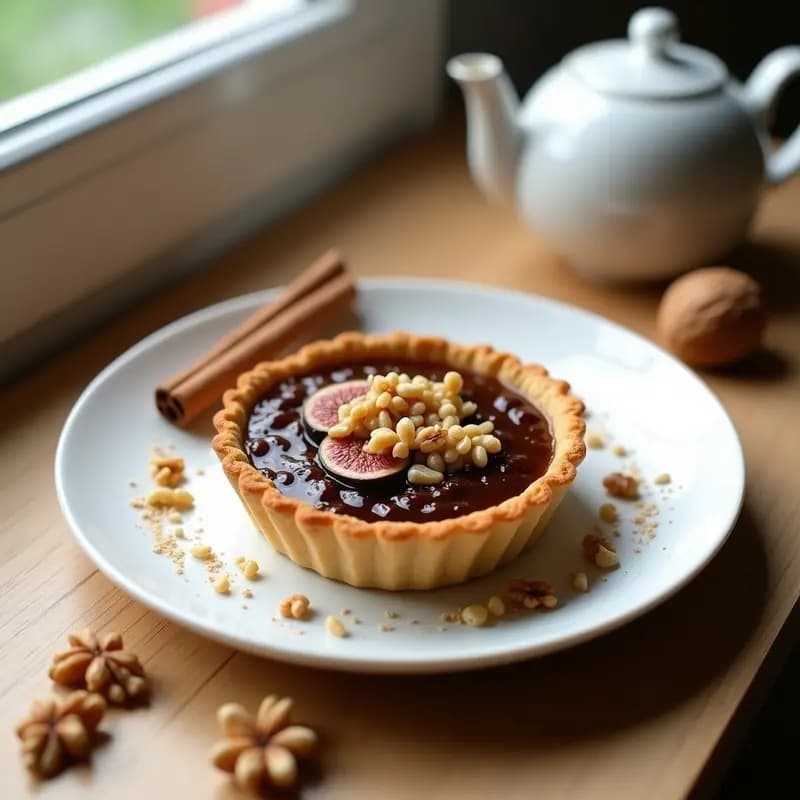 Tartaleta de Base de Avena con Compota de Higos y Nueces: Postre Vegano Sin Harina Refanada