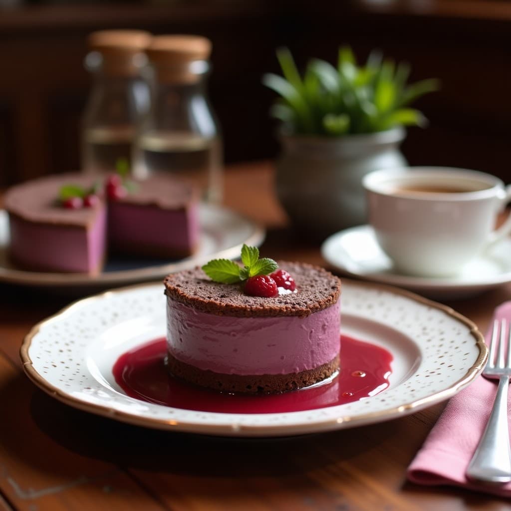 Tartaleta de Base de Chocolate y Crema de Batata Morada: Postre Sin Azúcar y Rico en Antioxidantes