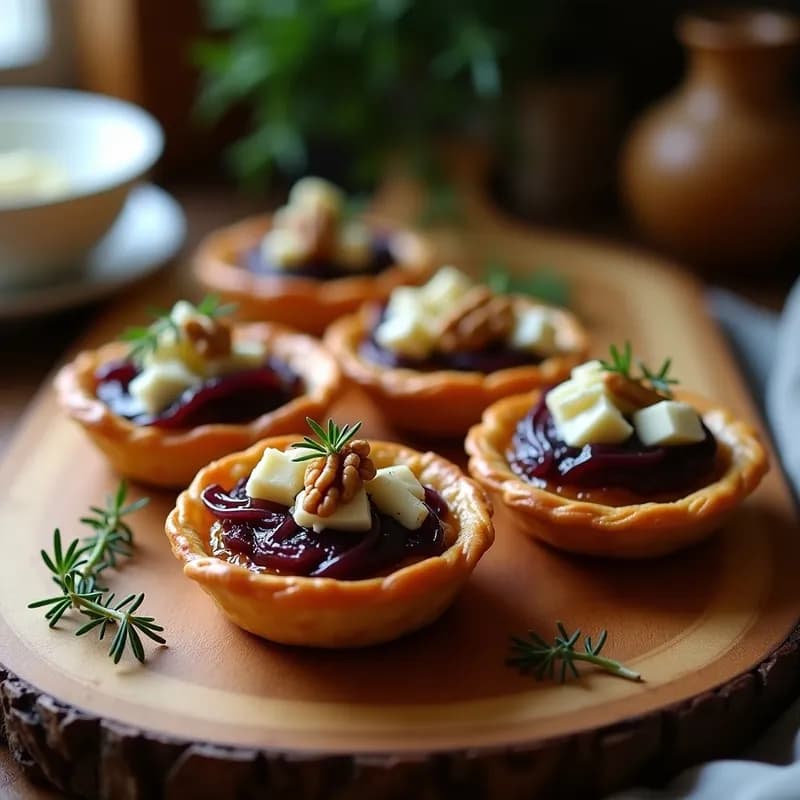 Tartaletas Ahumadas de Cebolla Caramelizada y Queso Azul: Receta Gourmet en Airfryer Sin Masa