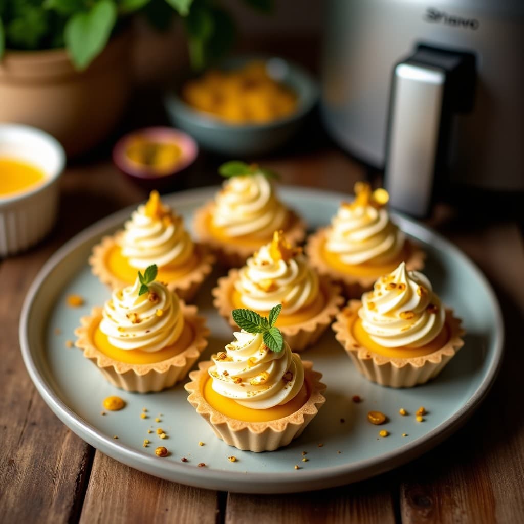 Tartaletas de Almendra con Crema de Maracuyá y Merengue: Postre Brasileño Sin Gluten en Airfryer