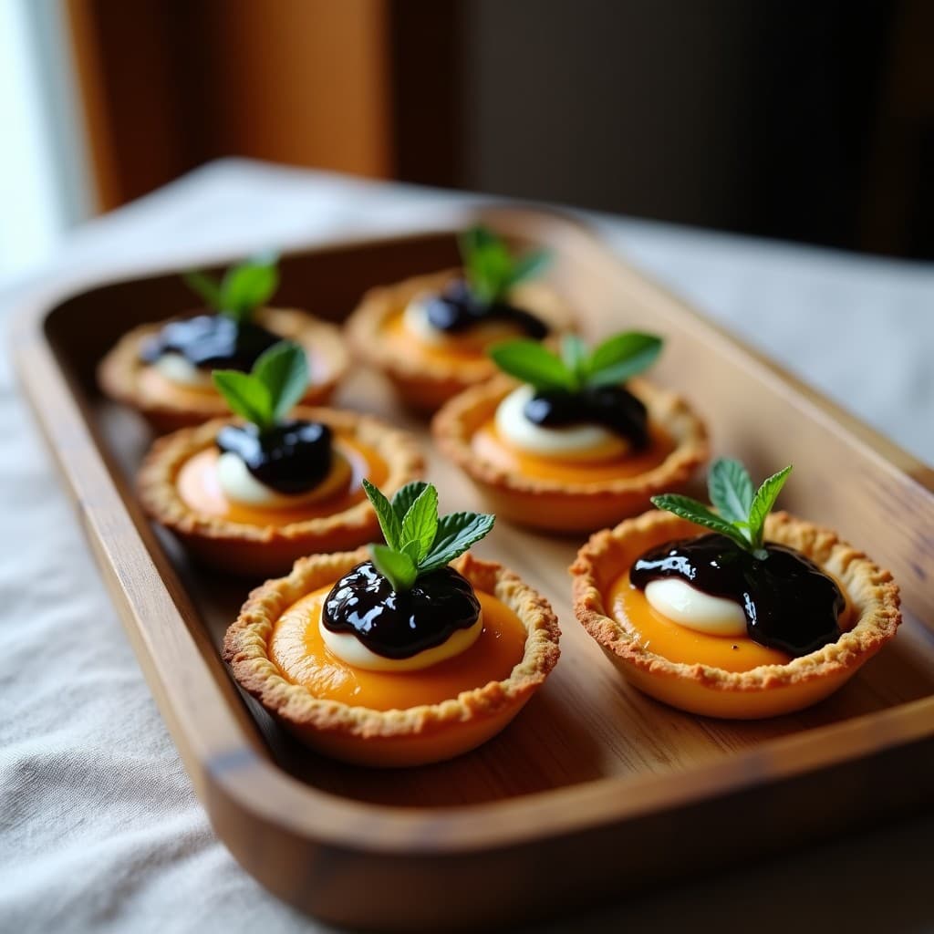 Tartaletas de Puré de Calabaza y Queso de Anacardos con Mermelada de Higo Negro: Entrante Sin Gluten