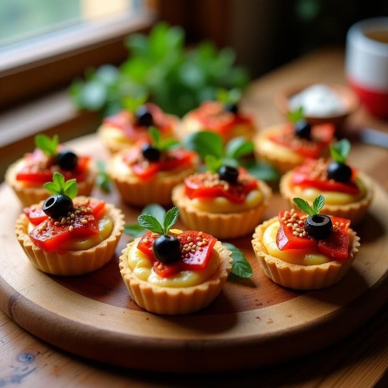 Tartaletas de Puré de Garbanzos y Pimientos Asados: Aperitivo Español Vegano con Toque Ahumado