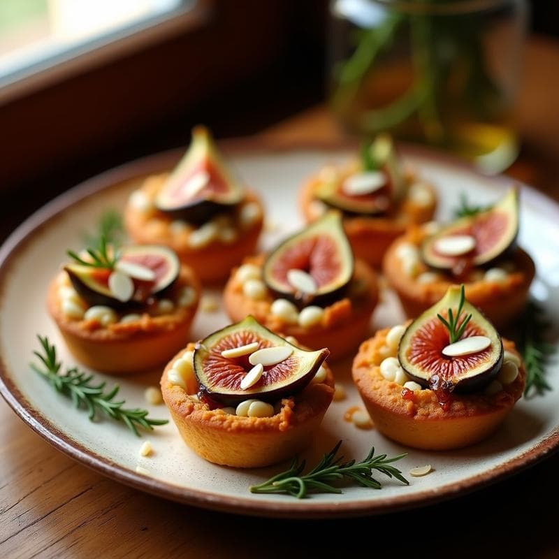 Tartaletas de Queso de Cabra y Higo Caramelizado: Receta Griega en Airfryer con Miel de Tomillo