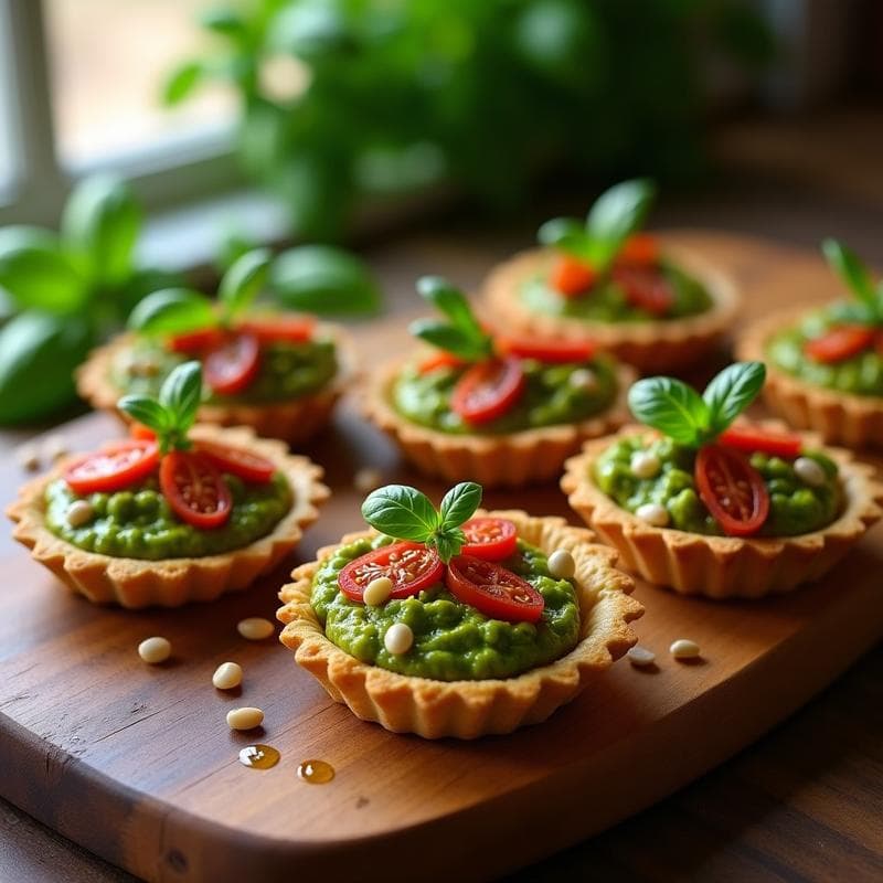 Tartaletas de Quinoa con Pesto de Albahaca y Tomates Secos: Receta Italiana Vegana