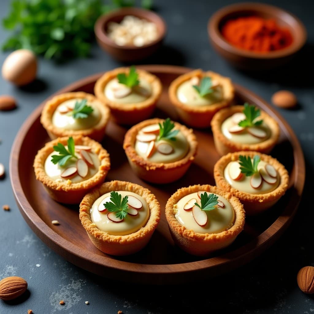 Tartaletas de Harina de Teff y Crema de Berenjena Ahumada: Aperitivo Etiopé Vegano y Crujiente