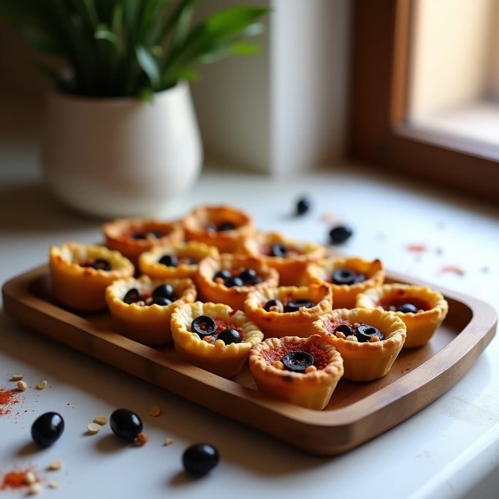 Tartaletas de Yuca y Aceitunas Negras con Pimentón de la Vera: Aperitivo Sin Gluten al Horno
