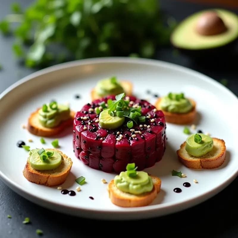 Tartar de Remolacha Ahumada y Tofu: Receta Estilo Cheff con Umami Intenso en 20 Minutos