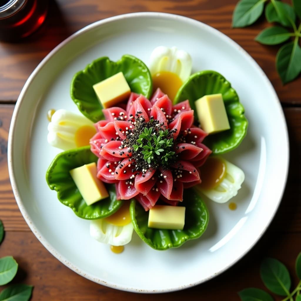 Tartare de Atún con Aguacate y Vinagreta de Wasabi: Receta Japonesa Alta en Omega-3