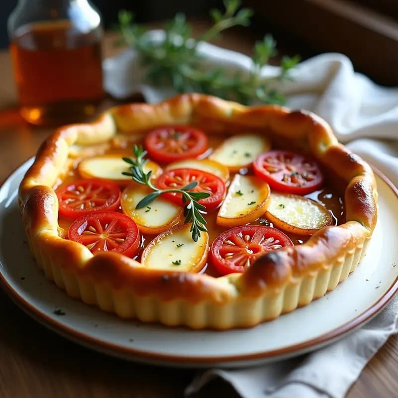 Tarte Tatin de Tomate y Queso de Cabra: Entrante Francés con Masas Integral y Rápido