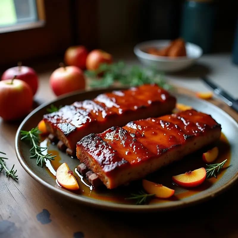 Costillas de Cerdo Glaseadas con Sidra y Caramelo: Receta de Tatin de Costillas en Horno