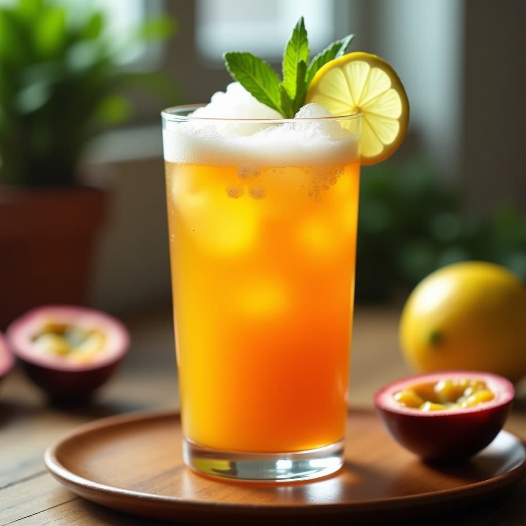 Té helado de maracuyá y menta con burbujas de jengibre: Bebida tropical detox en 10 minutos
