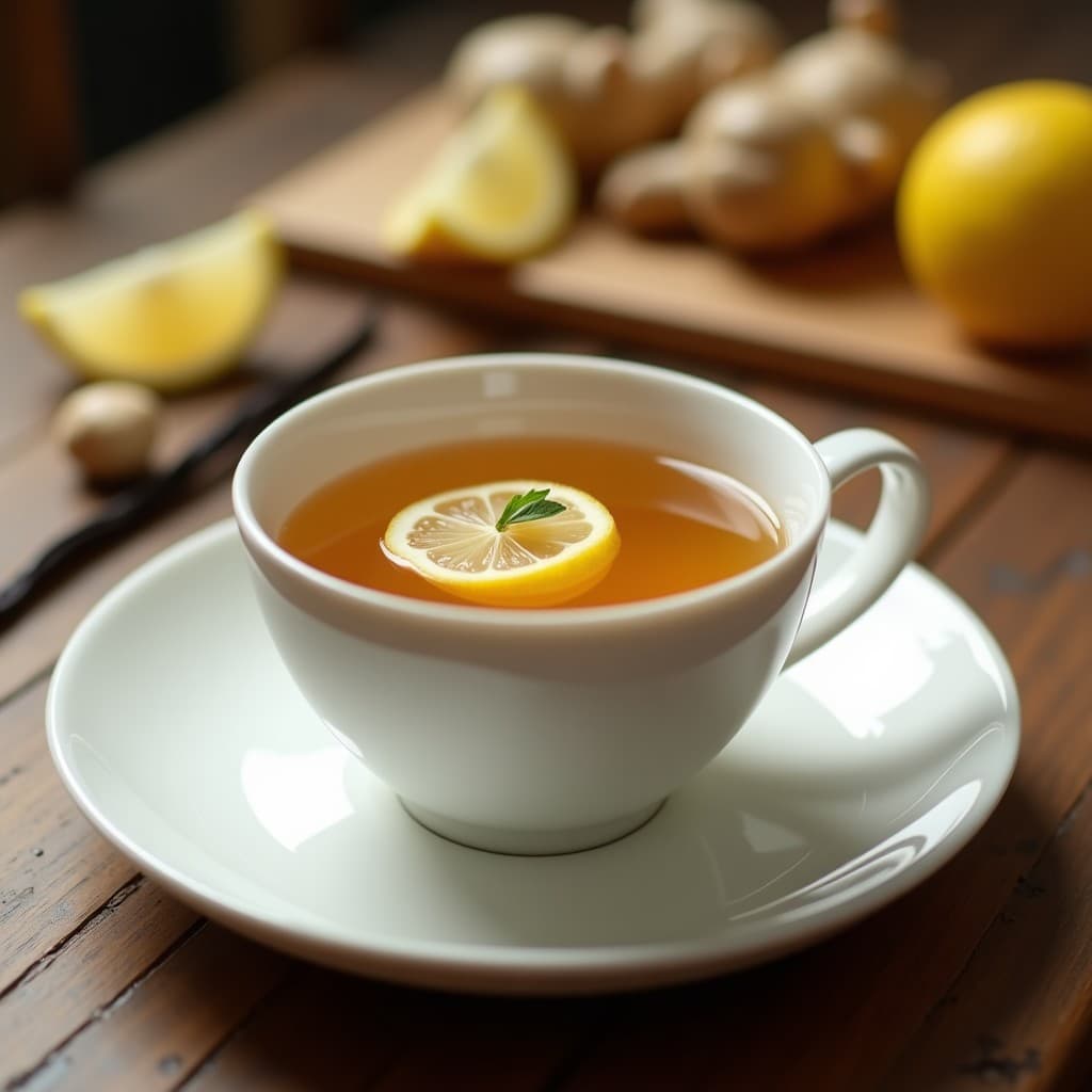 Té de Raíz de Loto y Jengibre con Esencia de Vainilla: Bebida China Detox y Relajante