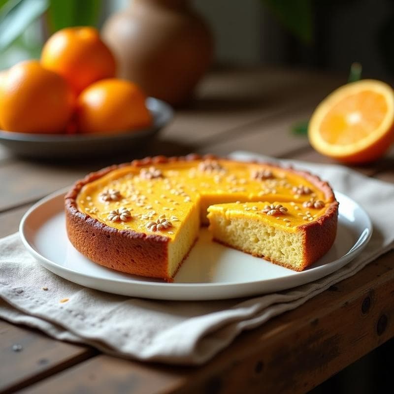 Torta de Aceite de Oliva y Naranja con Harina de Garbanzo: Desayuno Sin Gluten y Vegano en 30 Minutos