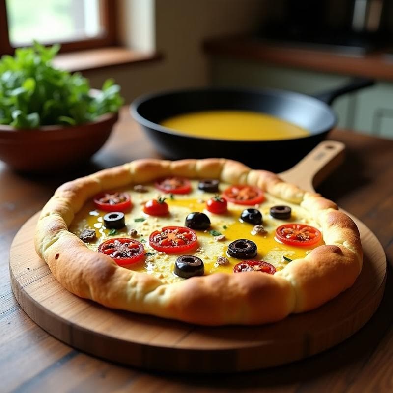 Torta de Aceitunas negras y Tomate Seco: Receta Italiana Sin Gluten con Harina de Garbanzo