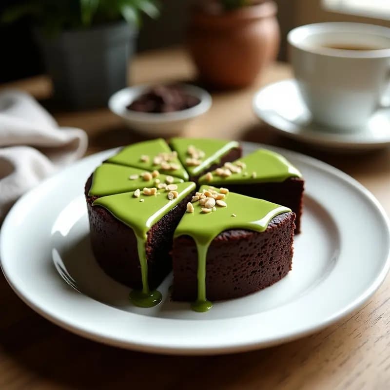 Torta de Chocolate y Harina de Guisante con Glaseado de Matcha: Postre Keto y Sin Lácteos
