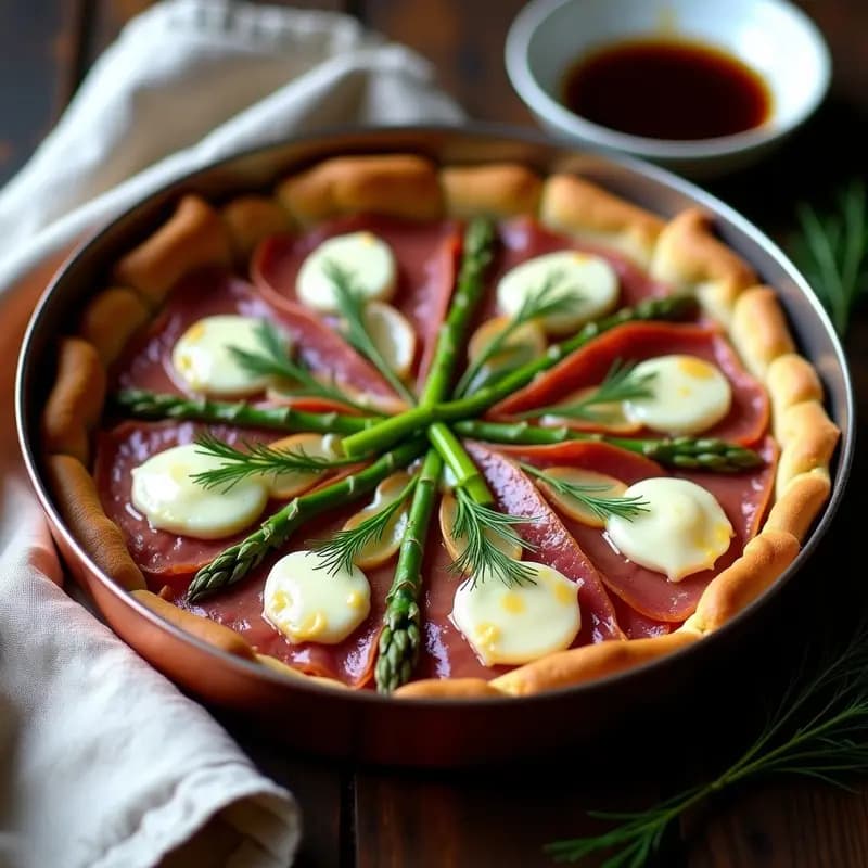 Torte de Espárragos Blancos y Prosciutto con Queso de Cabra: Entrante Alemán Sin Gluten