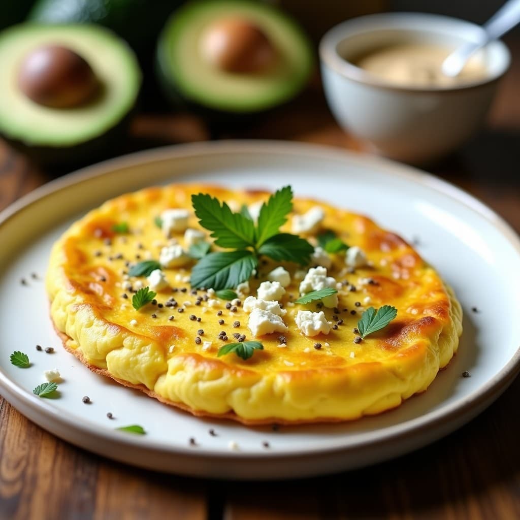 Tortilla de Calabacín y Cúrcuma con Queso de Cabra Vegano: Desayuno Keto en 12 Minutos