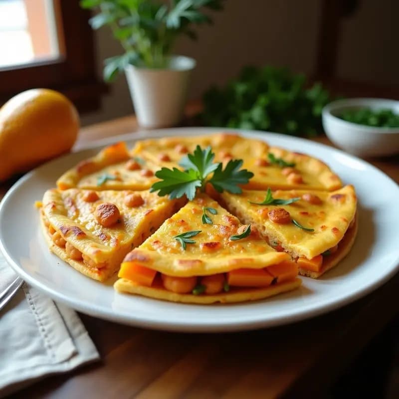 Tortilla de Calabaza Ahumada Vegana: Receta Sin Huevos y Alta en Proteínas