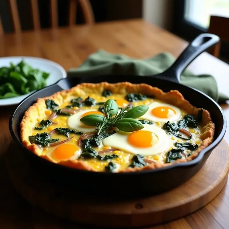 Tortilla de Espinacas y Hongos: Receta de campo española fácil y nutritiva