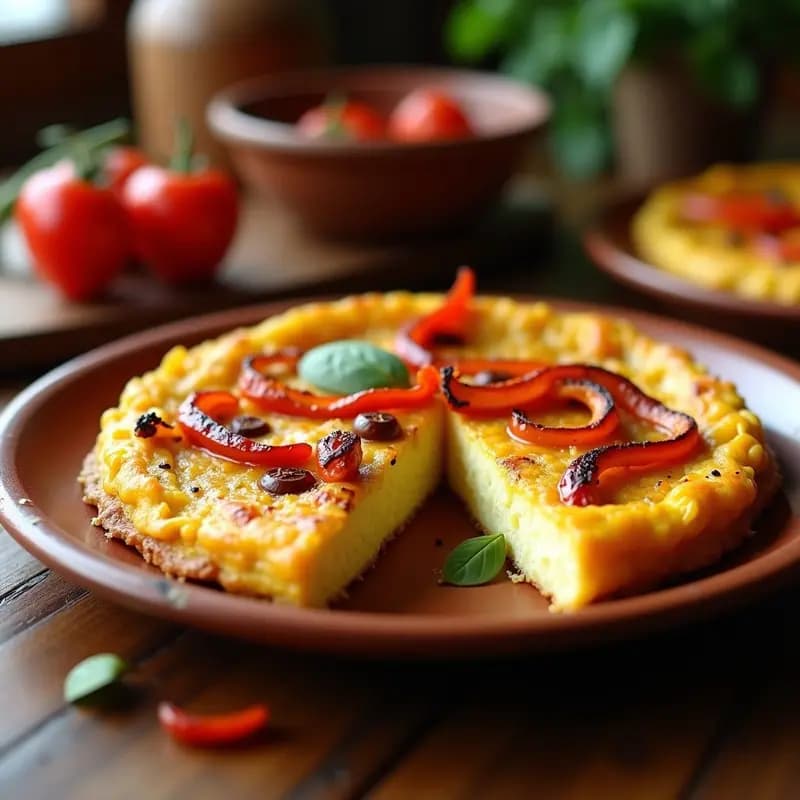 Tortilla Española con Cebolla Caramelizada y Pimientos Asados: Receta Gourmet en 30 Minutos