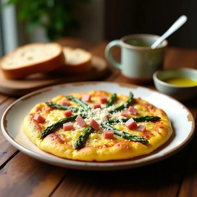 Tortilla de Espárragos y Jamón Serrano: Desayuno Español Alto en Proteína