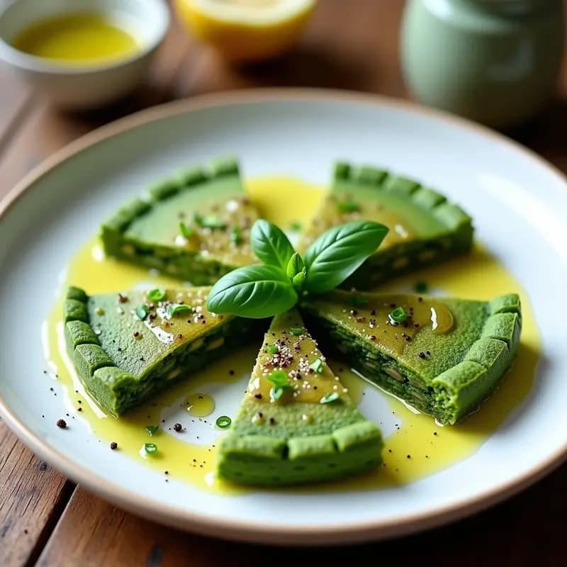 Tortilla de Espirulina y Espárragos Trigueros con Vinagreta de Limón: Receta Verde Antiinflamatoria