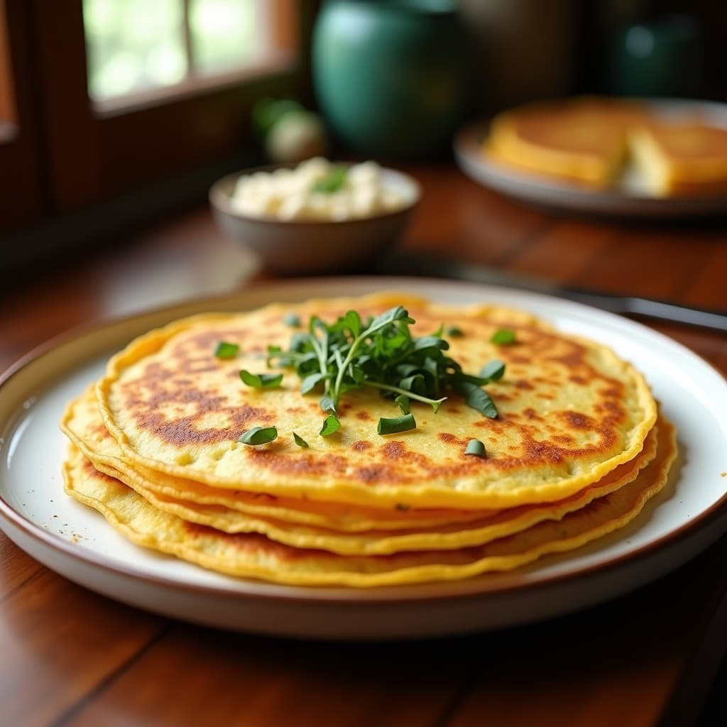 Tortillas de Harina de Teff con Relleno de Espinacas y Queso de Oveja: Desayuno Etiopí en 10 Minutos