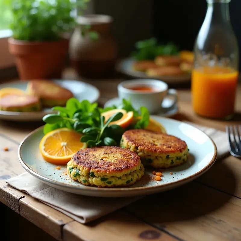 Tortitas de Harina de Garbanzo y Espirulina: Desayuno Vegano Rico en Proteína