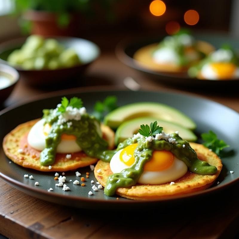 Tortitas de Maíz con Huevo Poché y Salsa Verde: Desayuno Proteico en 10 Minutos