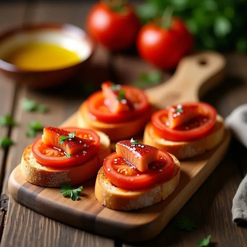 Tosta de Pan con Tomate, Anchoas y Pimentón de la Vera: Montadito Andaluz