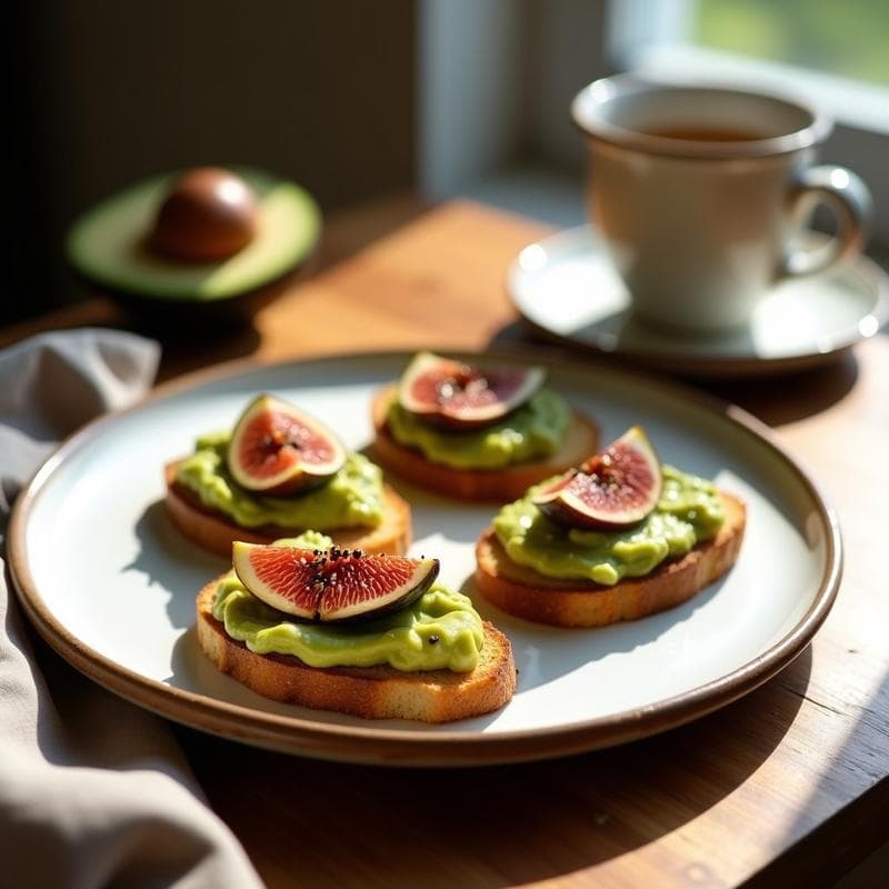 Tostadas de Aguacate con Higos Caramelizados y Semillas de Amapola: Desayuno Gluten-Free Gourmet