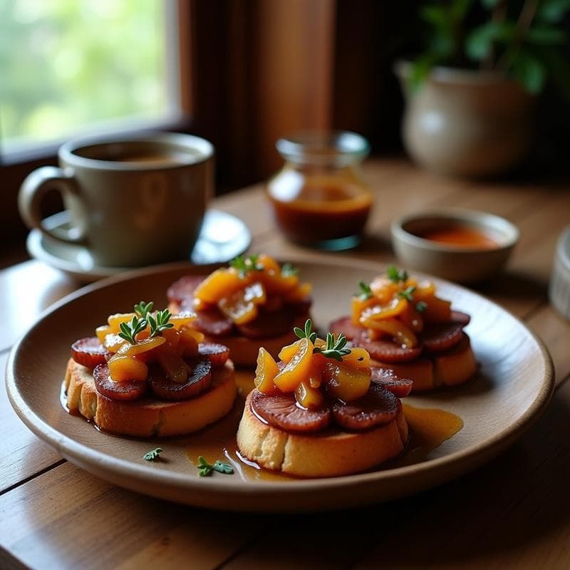 Tostadas de Pan de Centeno con Hígado de Patér y Compota de Higos: Desayuno Alemán alto en Hierro