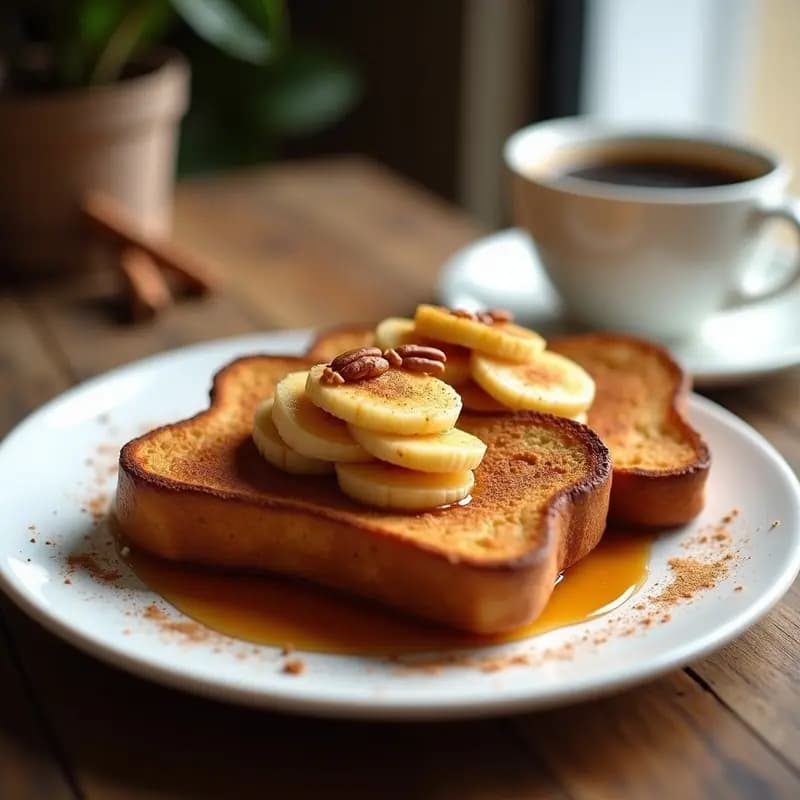 Tostadas Francesas con Canela y Plátano: Desayuno Clásico Reinventado Sin Lácteos