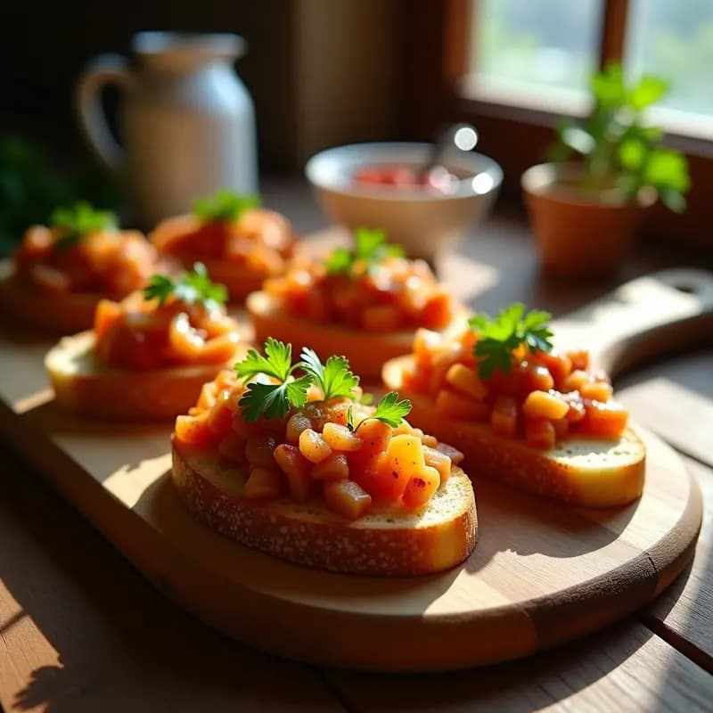 Tostadas con manteca colorá y sardinas: entrantes sevillano en 10 minutos