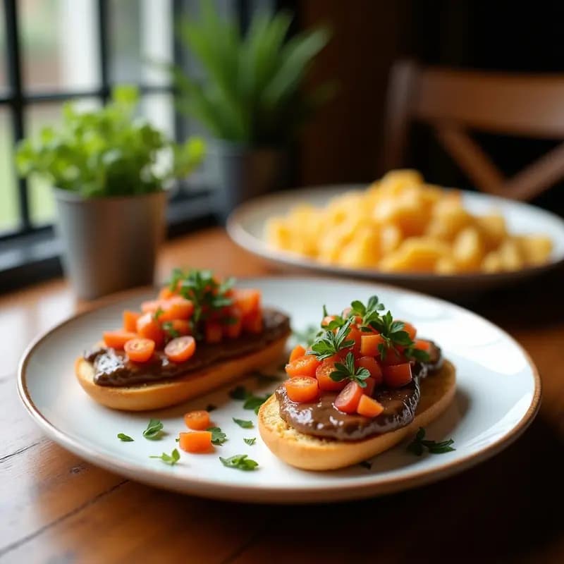 Tostadas de Pan de Maíz con Tapena de Aceitunas Negras y Anchoas: Aperitivo Mediterráneo