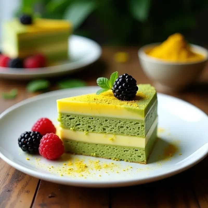 Tres Leches de Matcha y Cúrcuma: Postre Latino con Toque Japonés y Sin Lactosa