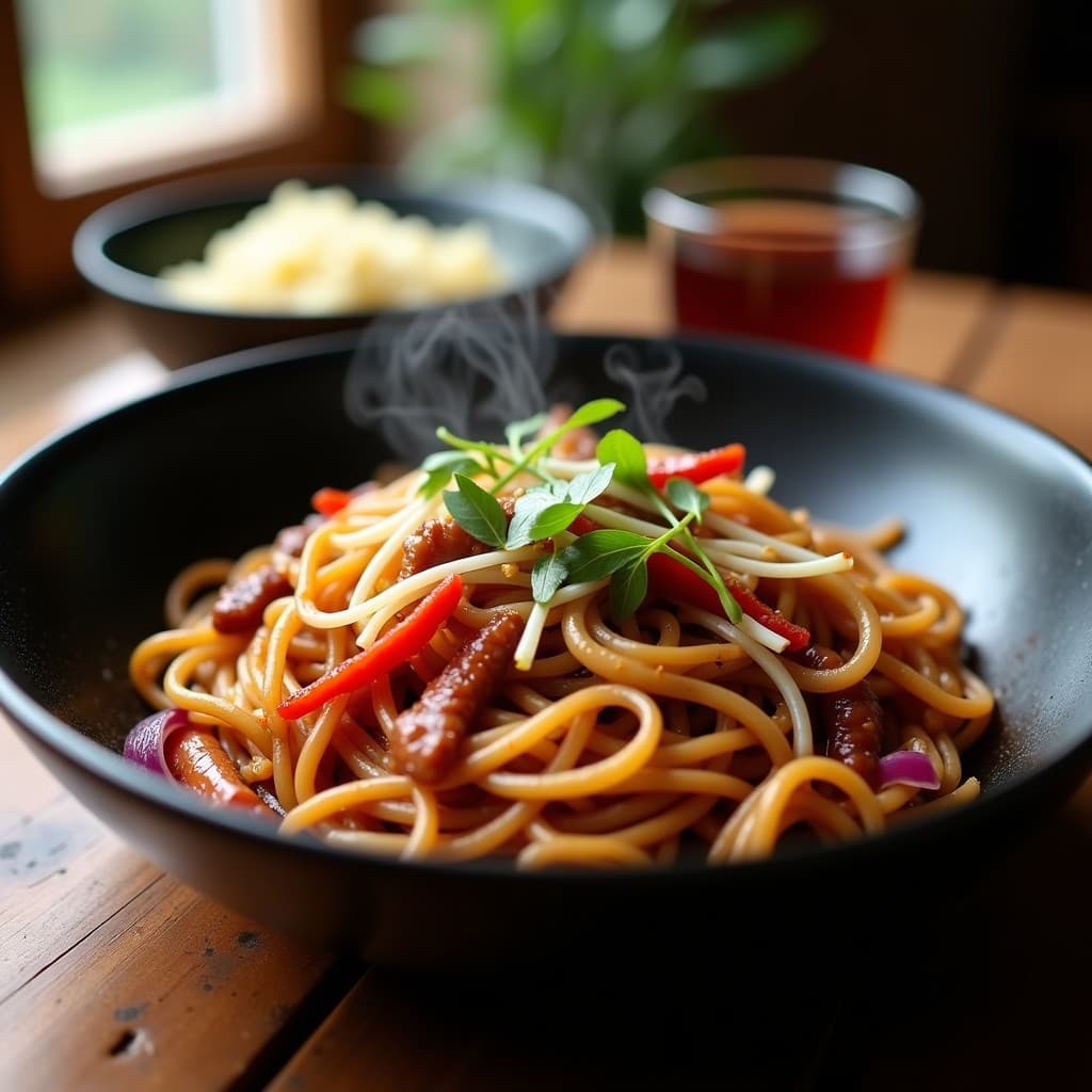 Wok de Fideos de Arroz con Cerdo y Salsa Hoisin: Receta China en Thermomix